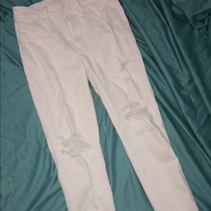 ripped White American Eagle Jeans